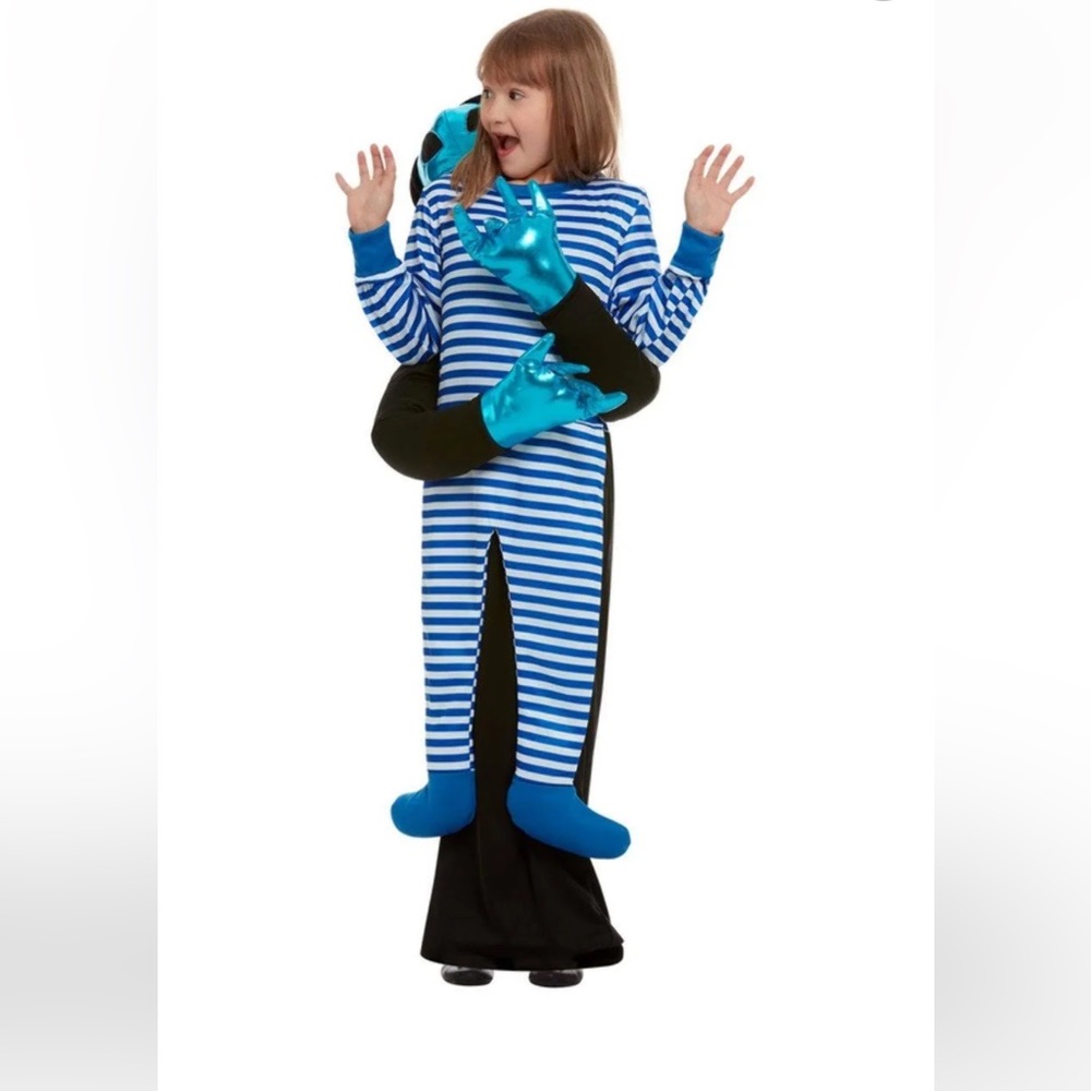 Alien Abduction Costume Child Blue - Medium/Large Age 10-12